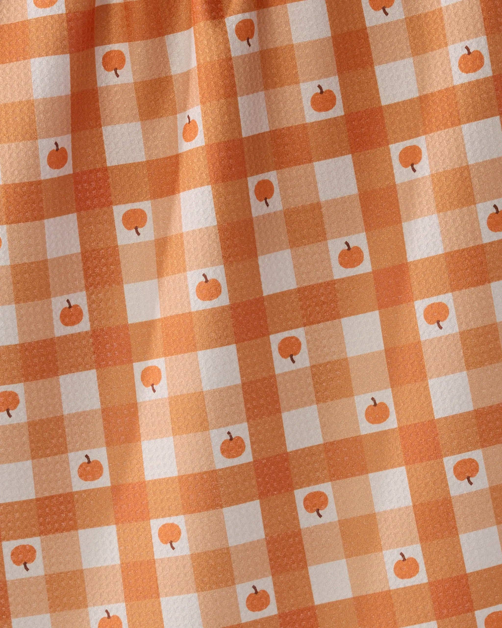 Pumpkin Check Geometry Kitchen Tea Towel Orange GinghamFall 18 x 30