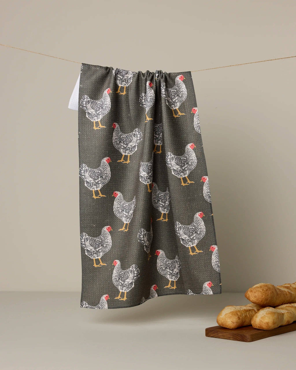 Hen House Geometry Kitchen Tea Towel Chicken Farmhouse 18 x 30