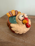 Whimsical Ceramic Turkey Bowl 5” Thanksgiving Tabletop Decor
