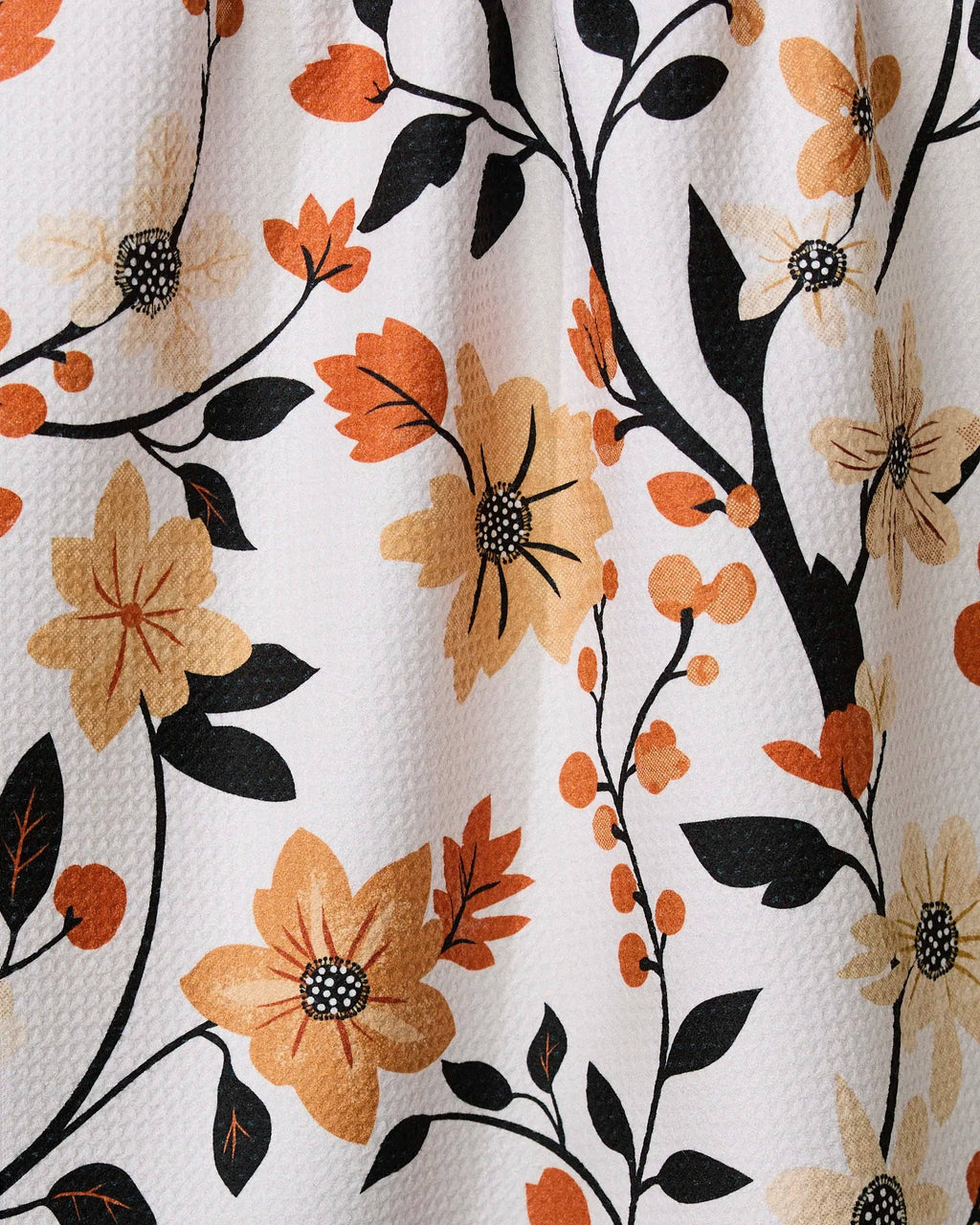 Spiced Florals Geometry Kitchen Tea Towel Botanical Print Fall Autumn