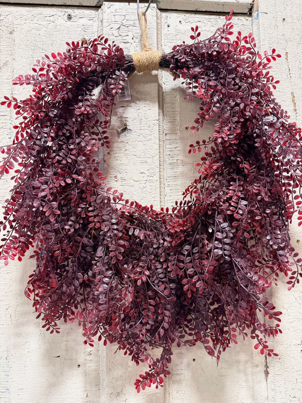 24” Deep Red Rita Rue Hanging Holiday Wreath Christmas