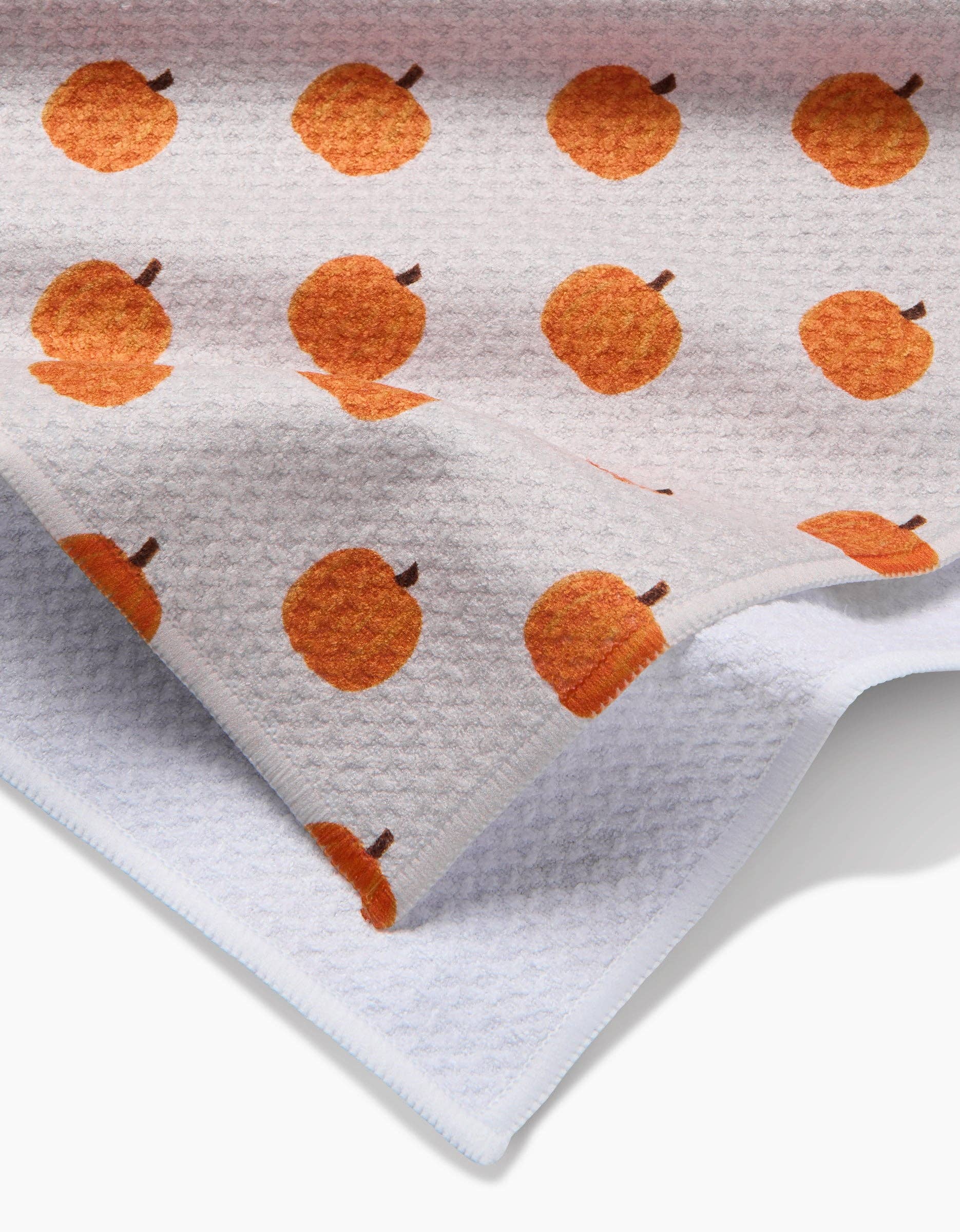 Patchwork Pumpkins Geometry Kitchen Tea Towels Fall Halloween 18 x 30