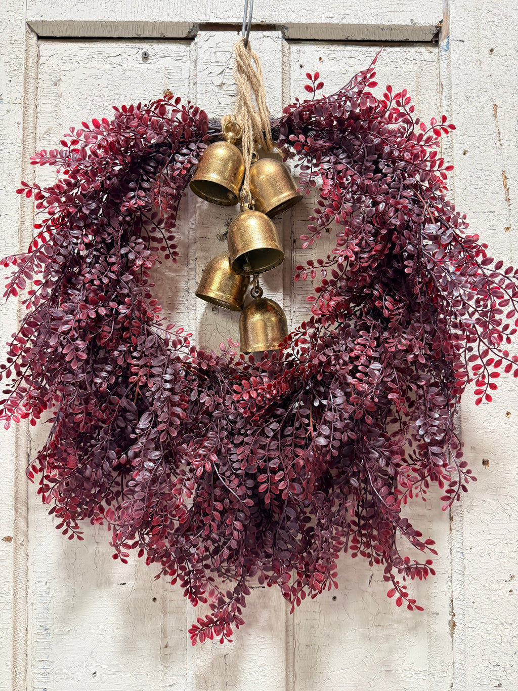 24” Deep Red Rita Rue Hanging Holiday Wreath Christmas