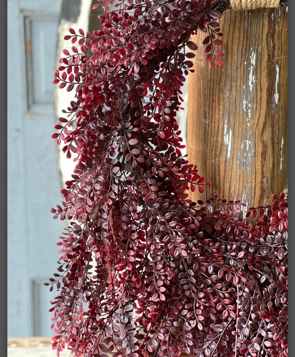 24” Deep Red Rita Rue Hanging Holiday Wreath Christmas