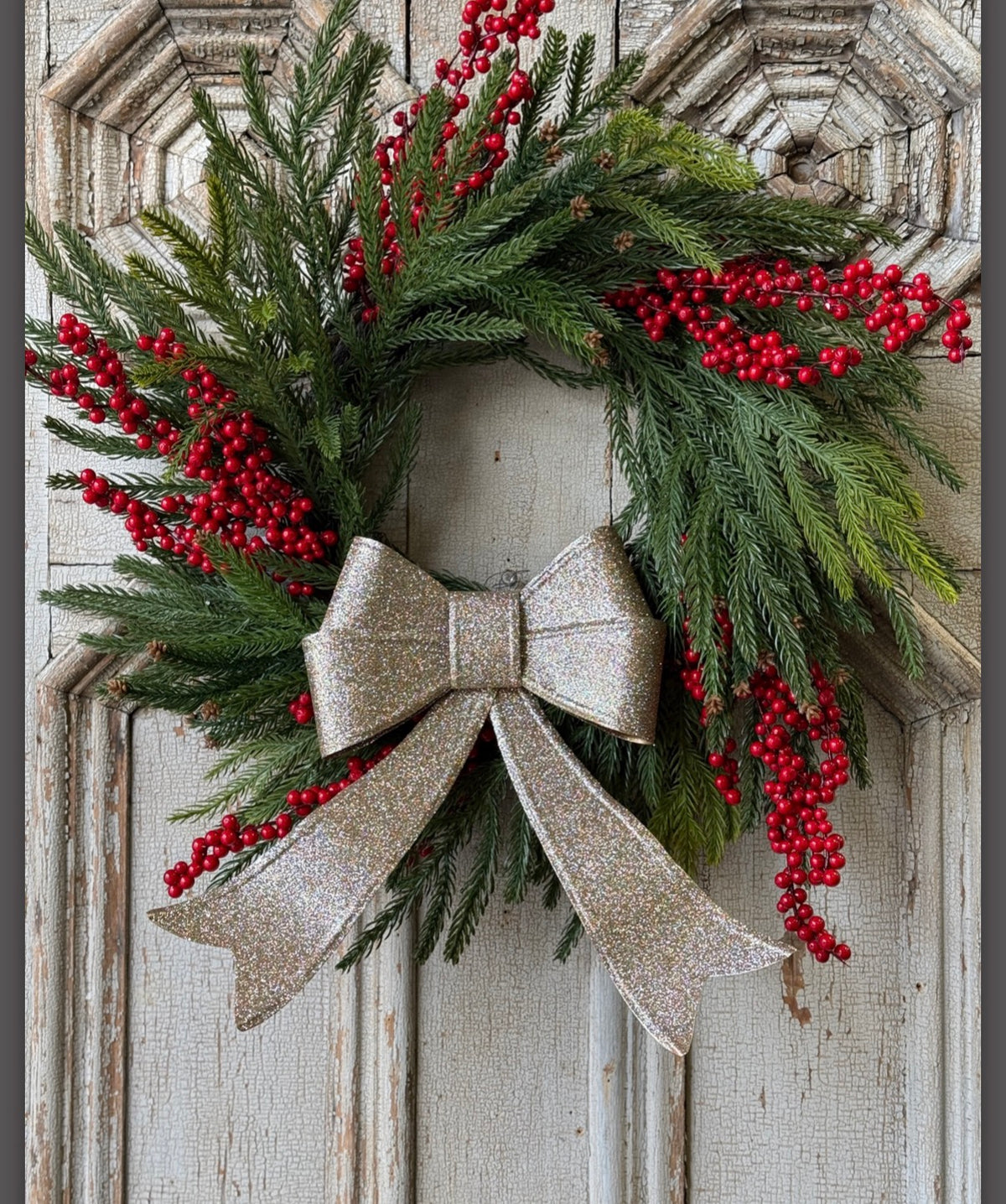 Sparkling Sashes Glitter Bow 12” Christmas Holiday Garland Wreath Accent