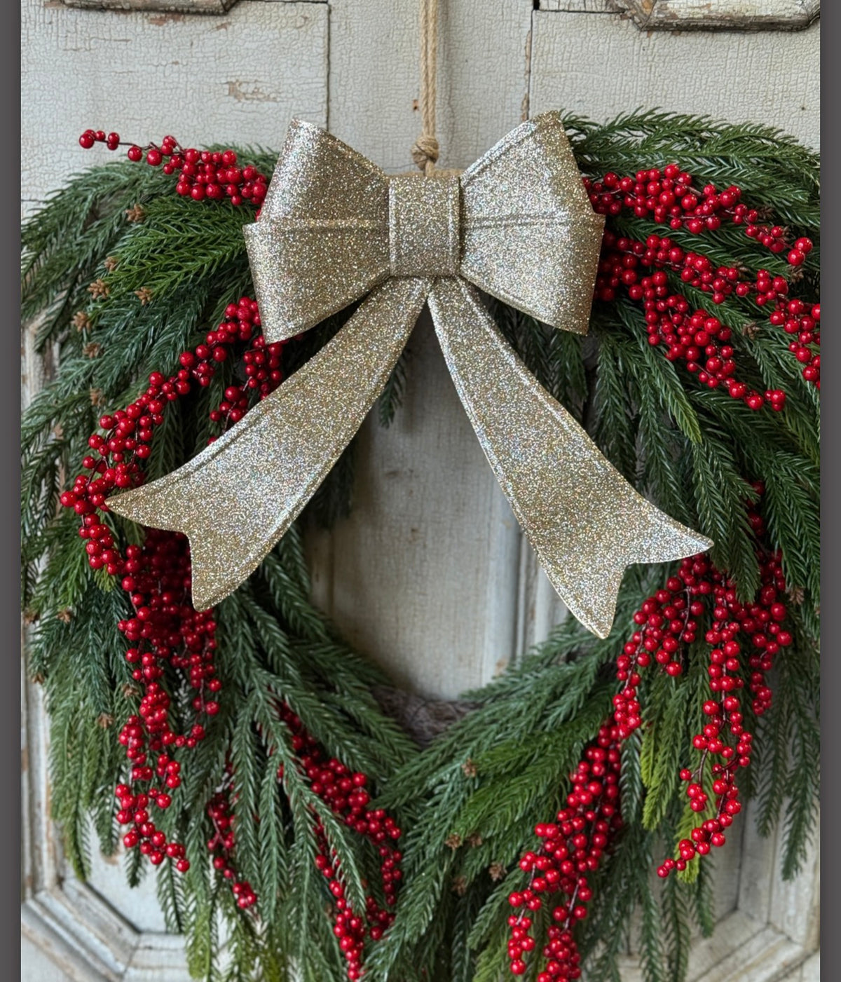 Sparkling Sashes Glitter Bow 12” Christmas Holiday Garland Wreath Accent