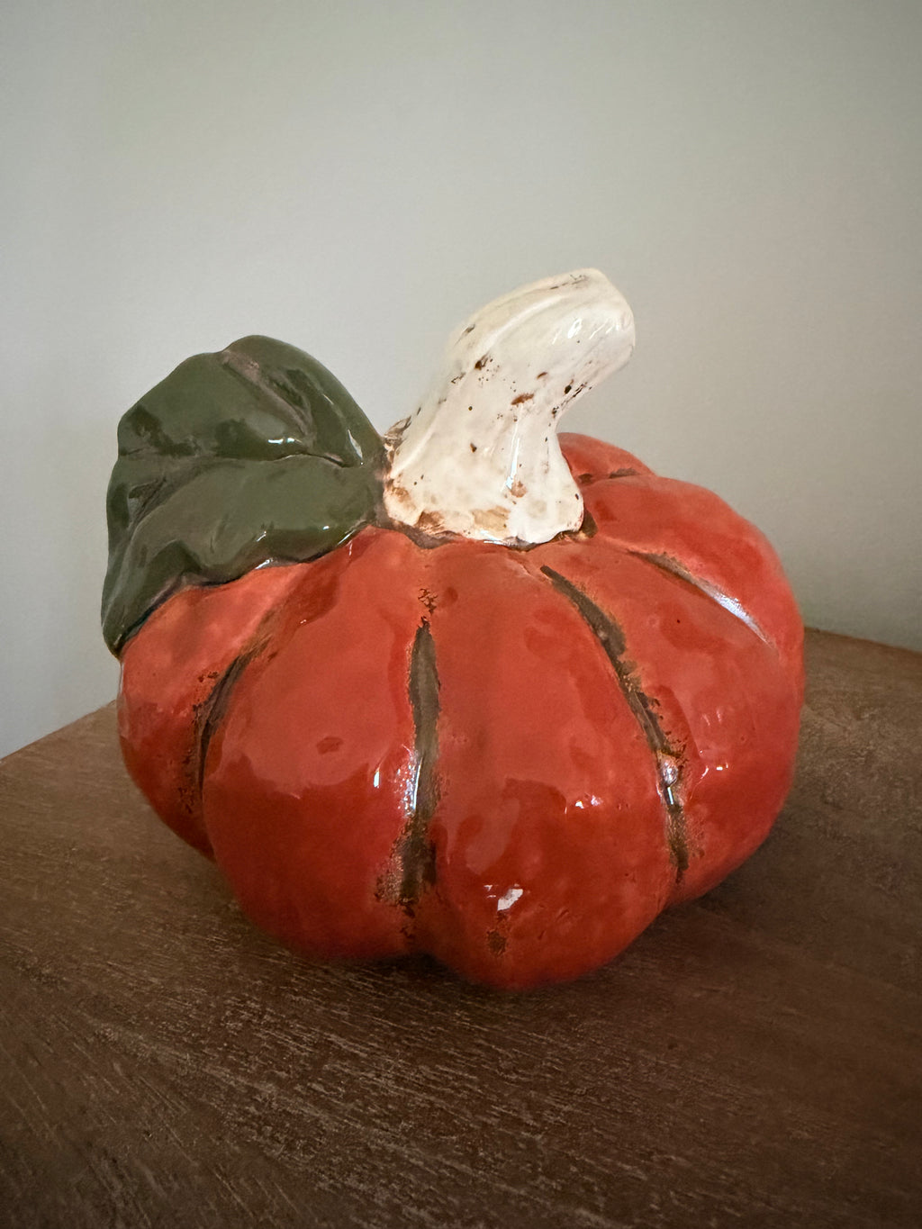 Ceramic Glazed Pumpkin 6” Orange Fall Autumn Harvest Thanksgiving Farmhouse Tabletop Decor
