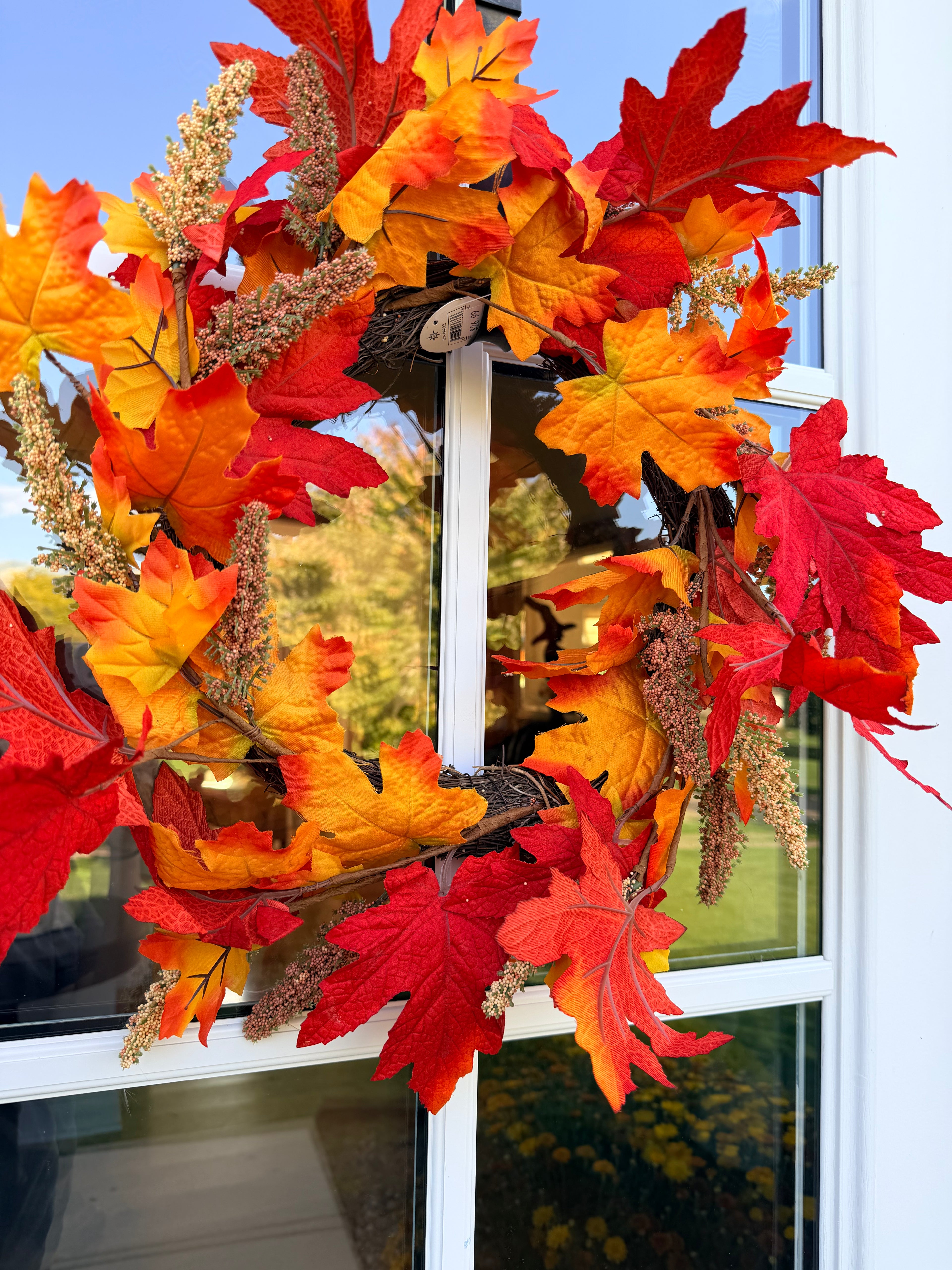 24” Fall Maple Leaf Wreath Autumn Front Door