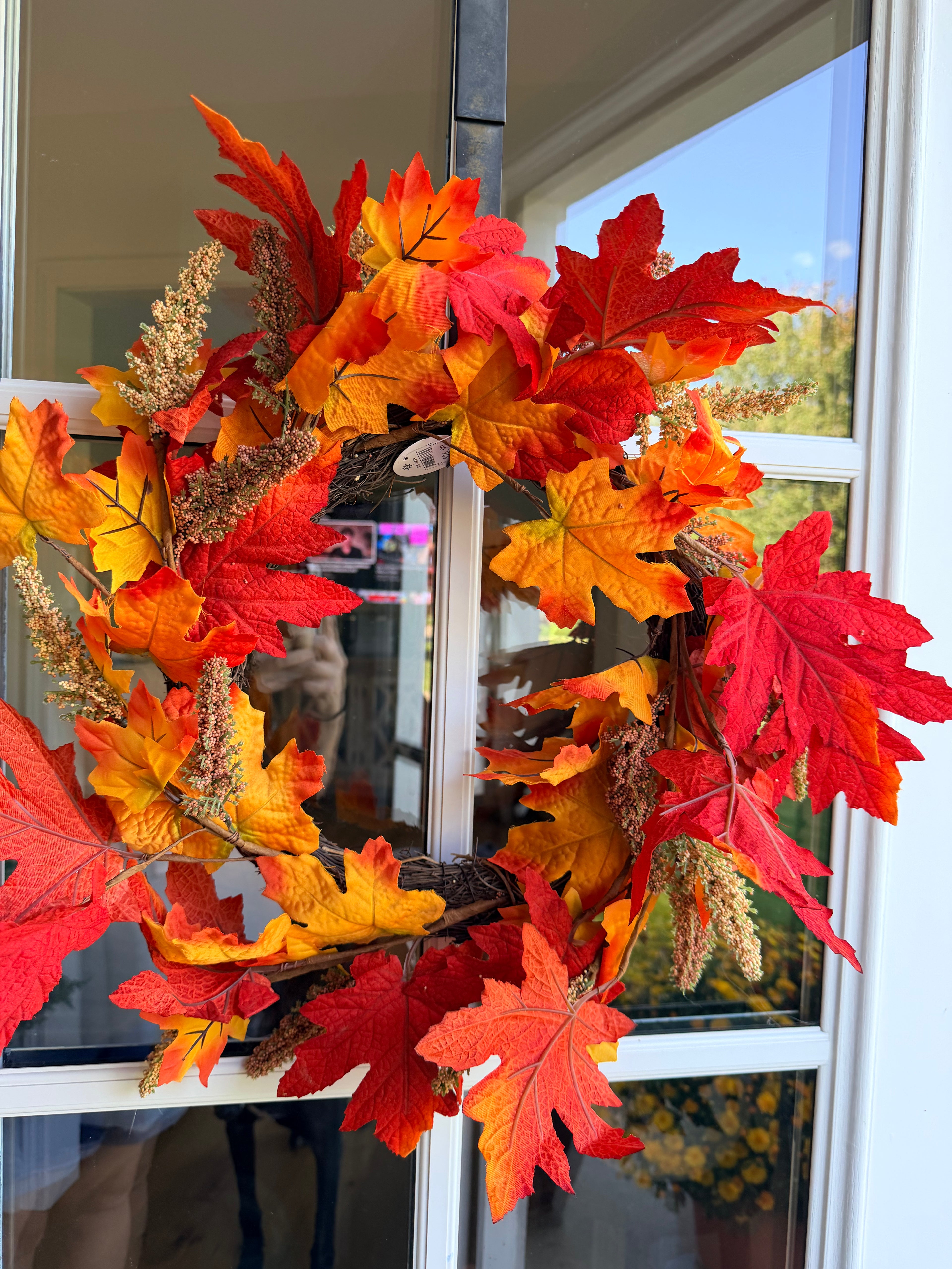 24” Fall Maple Leaf Wreath Autumn Front Door