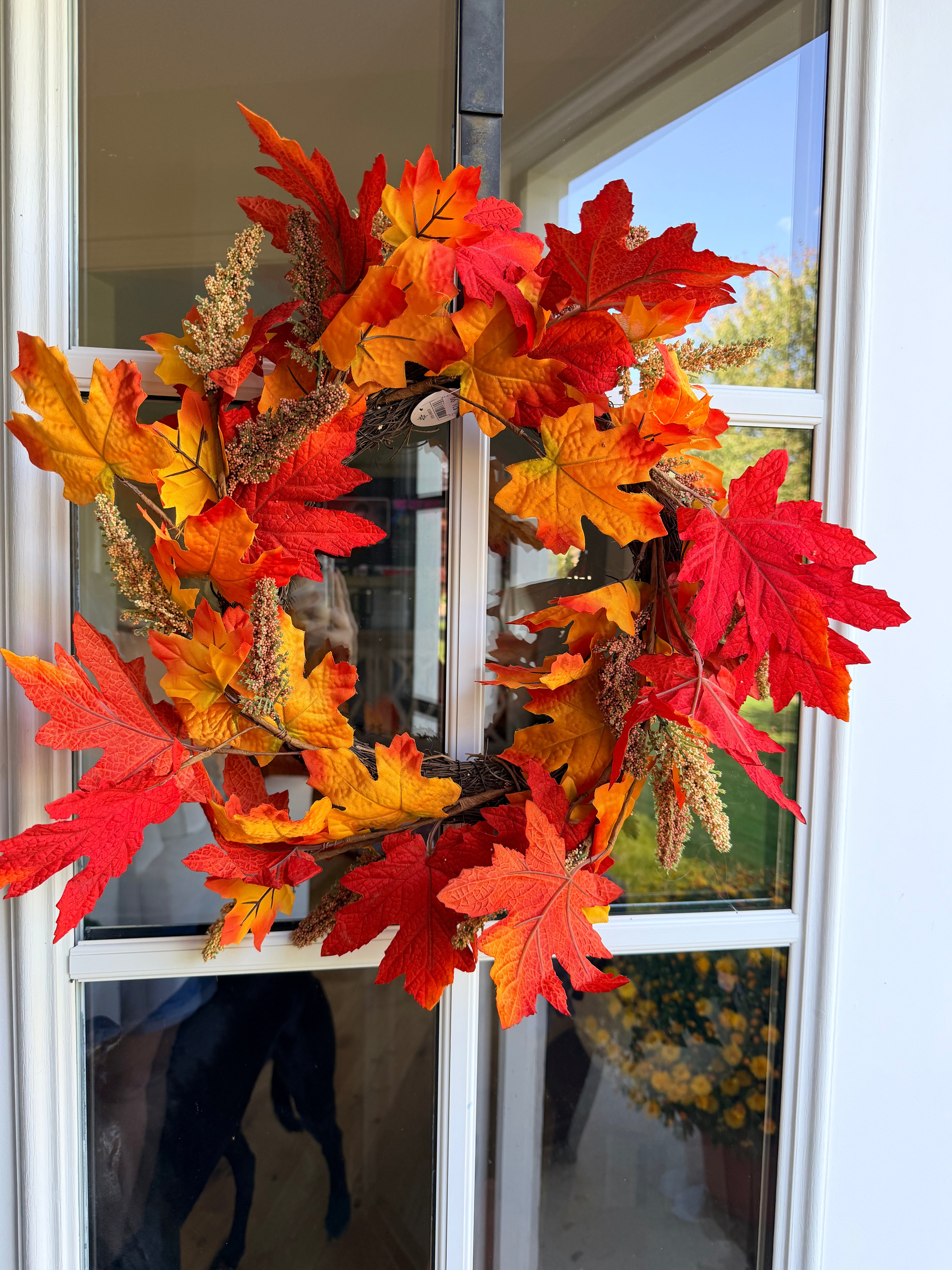 24” Fall Maple Leaf Wreath Autumn Front Door