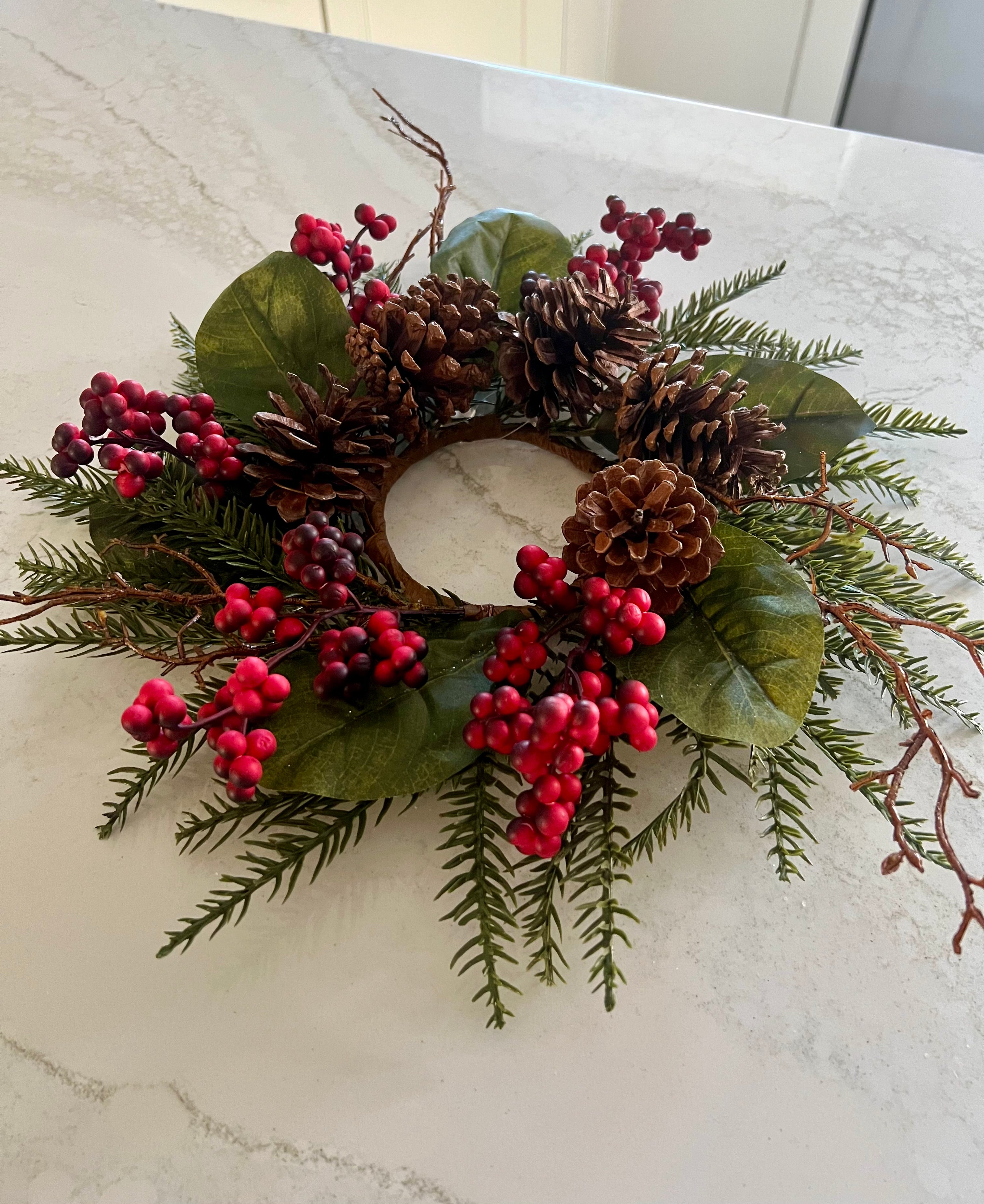 Pine & Berry 4” Candle Ring