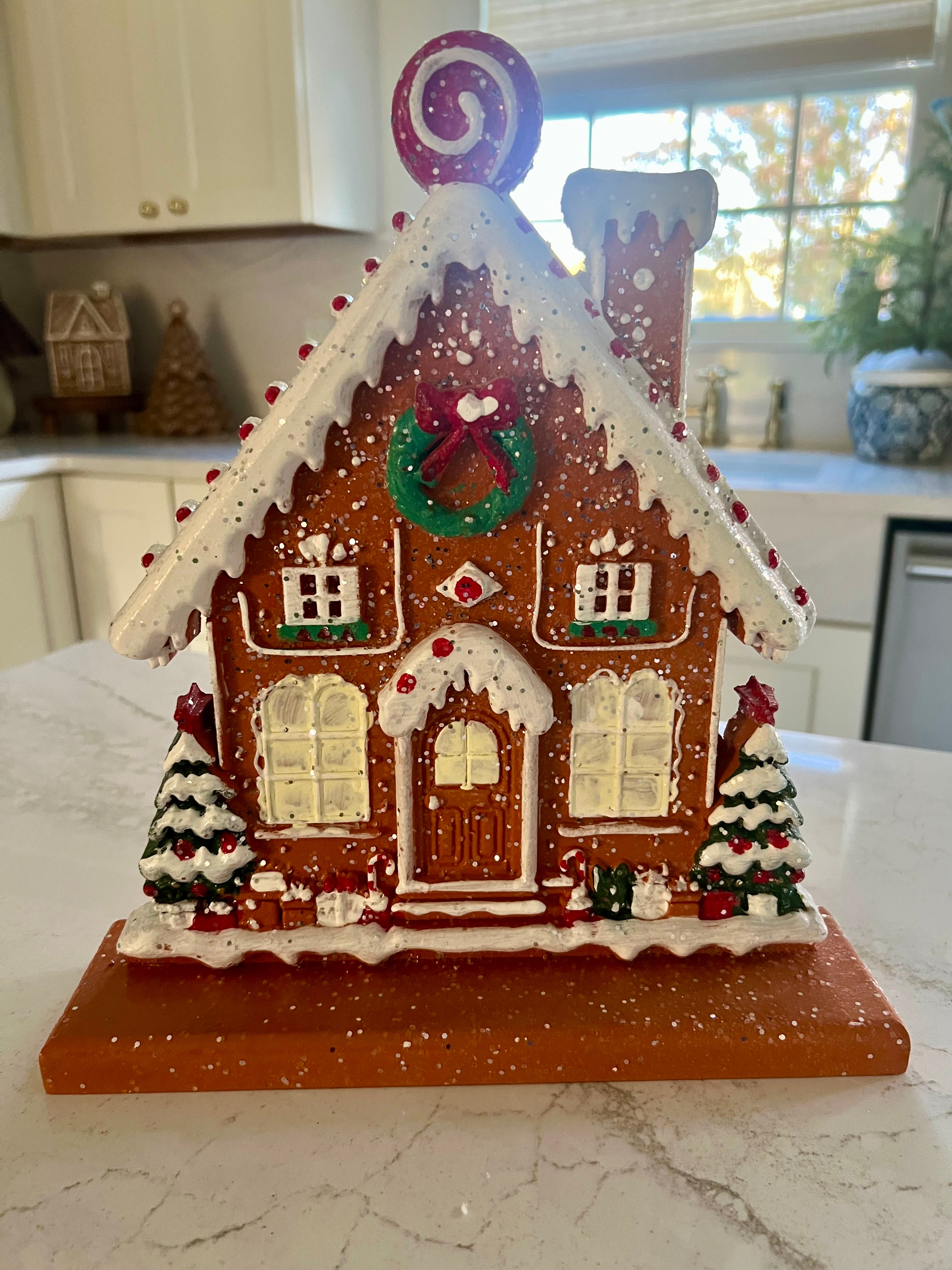 Tabletop Glitter Gingerbread House