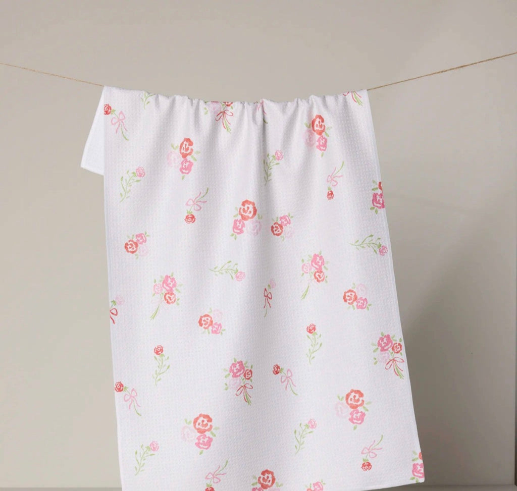Geometry Kitchen Tea Towel – Rosy Cheeks Quick-Drying Microfiber