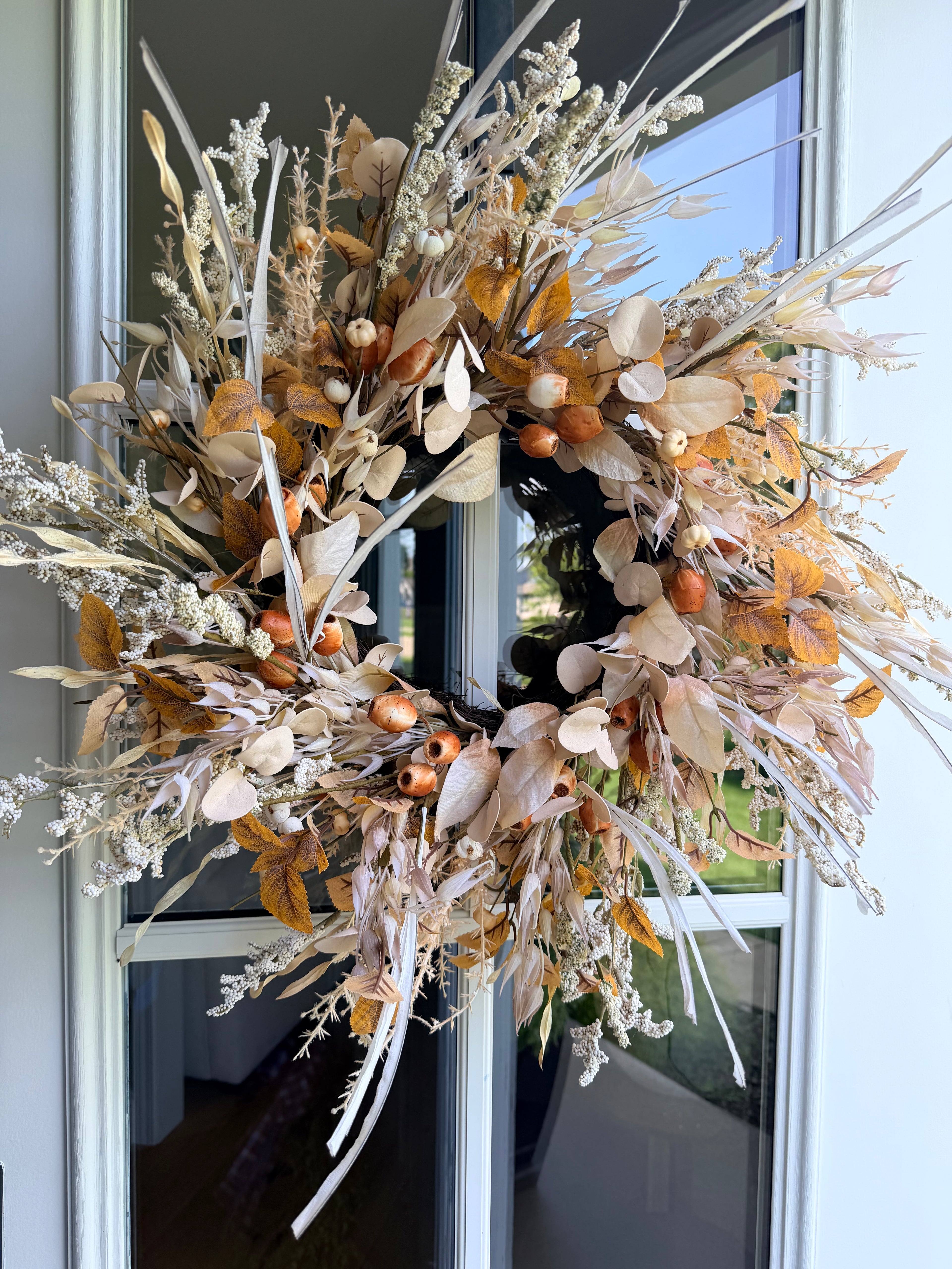 Autumn Acorn Eucalyptus 28” Wreath Neutral Boho Natural Fall Front Door