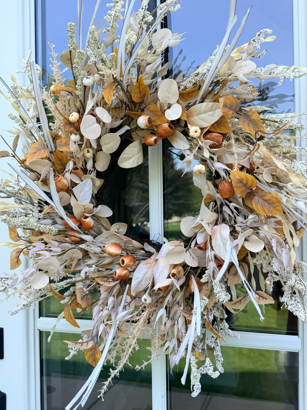 Autumn Acorn Eucalyptus 28” Wreath Neutral Boho Natural Fall Front Door