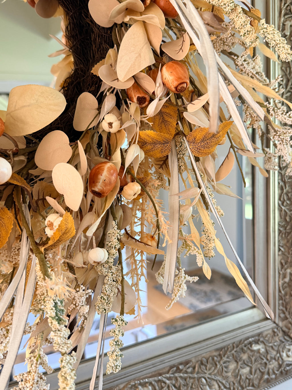 Autumn Acorn Eucalyptus 28” Wreath Neutral Boho Natural Fall Front Door