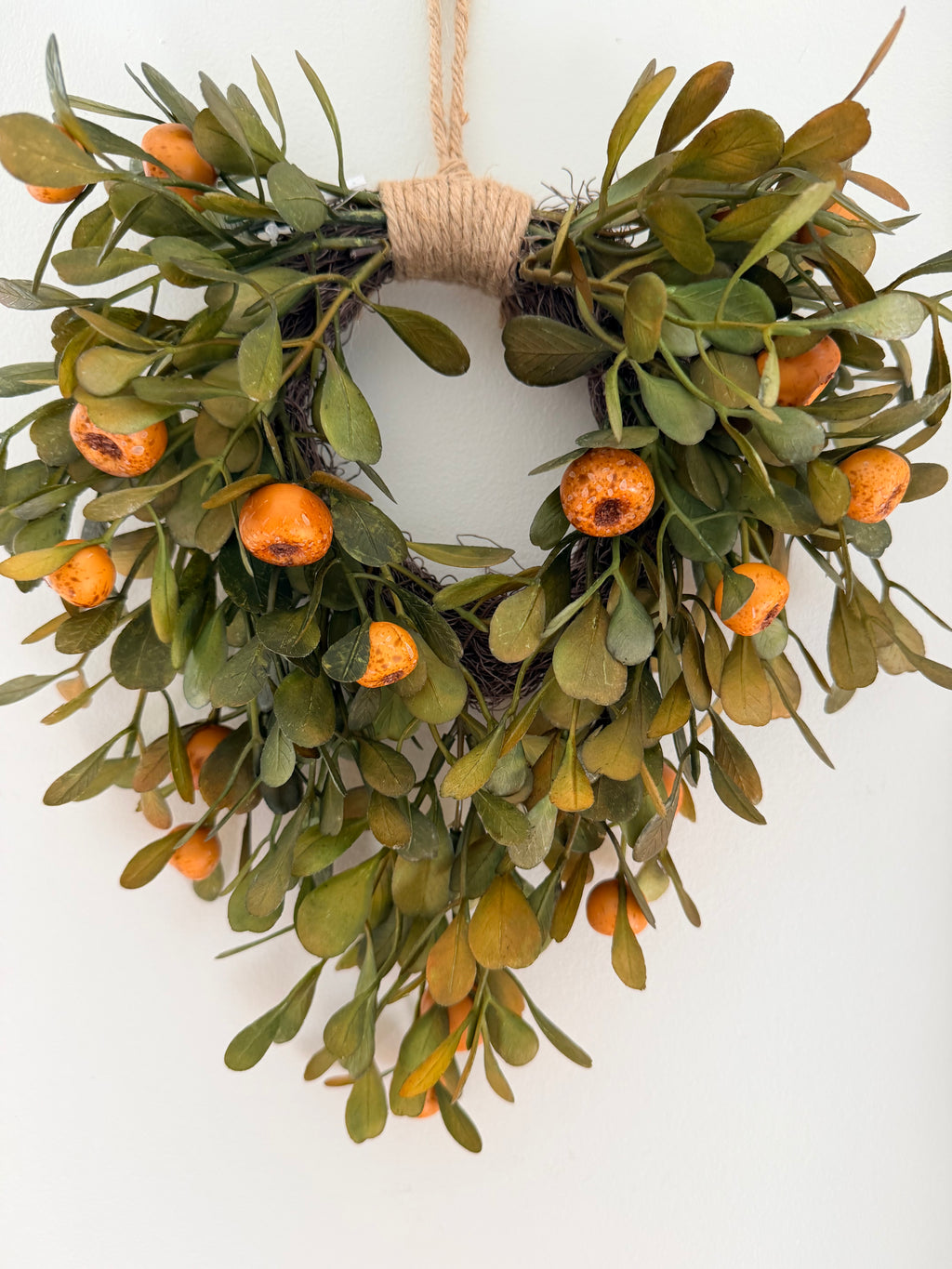 October Epilogue Small Faux Fall Wreath | Orange Berry & Greenery Décor