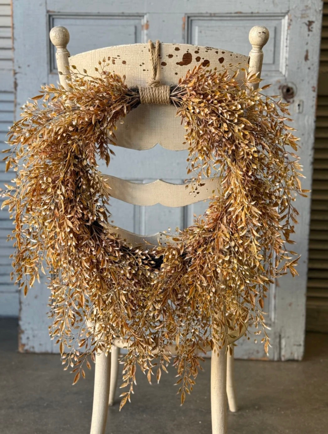 23.5” Fall Wreath Ambermist Sage Rustic Autumn Front Door