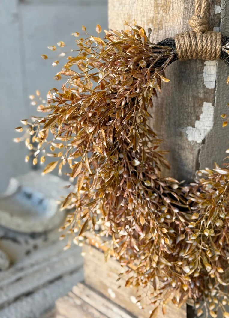 15” Ambermist Sage Fall Rustic Wreath Home Decor