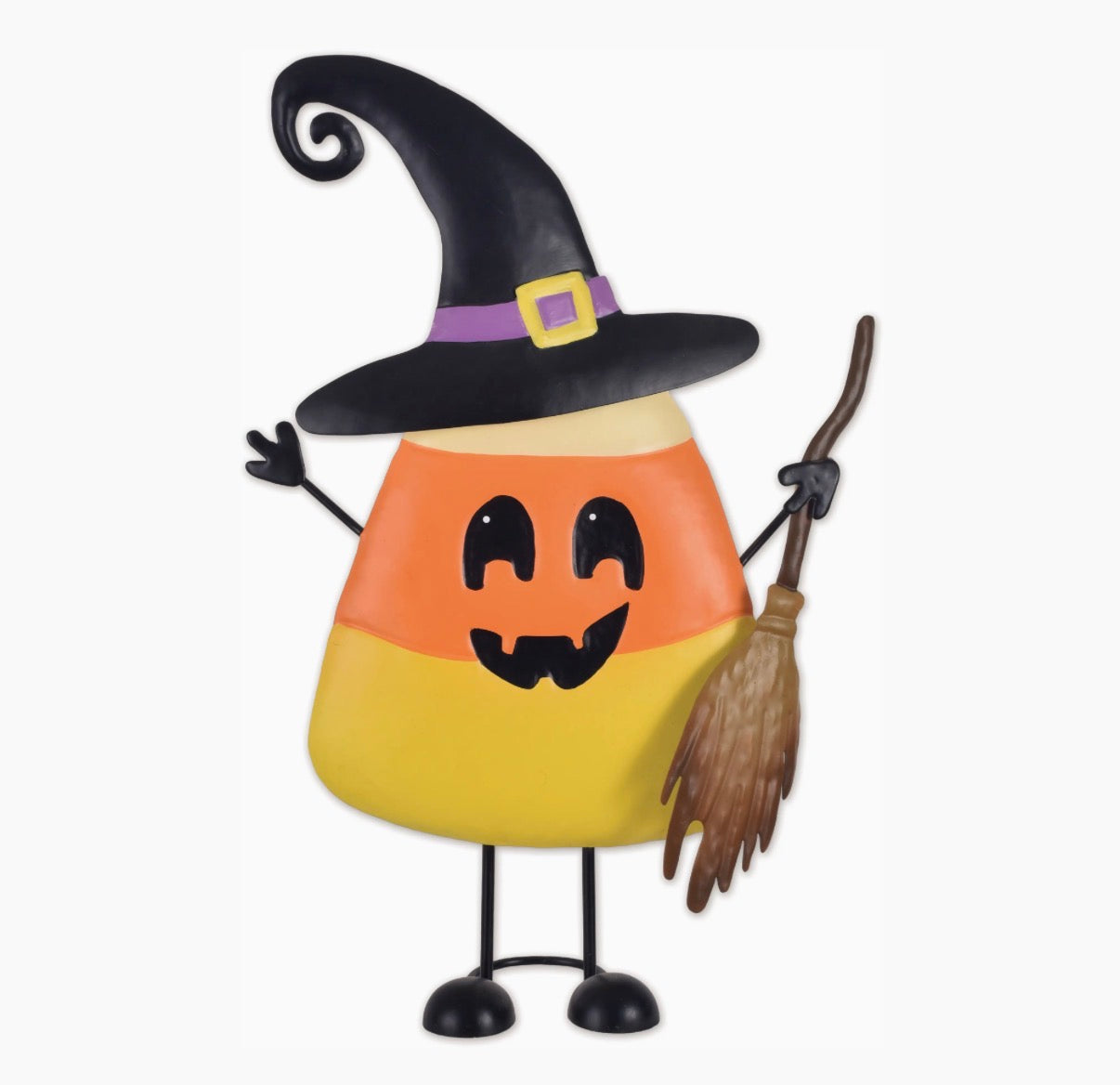 15” Halloween Bouncy Mini Table Top Clara Witch Candy Corn Metal Bobblehead