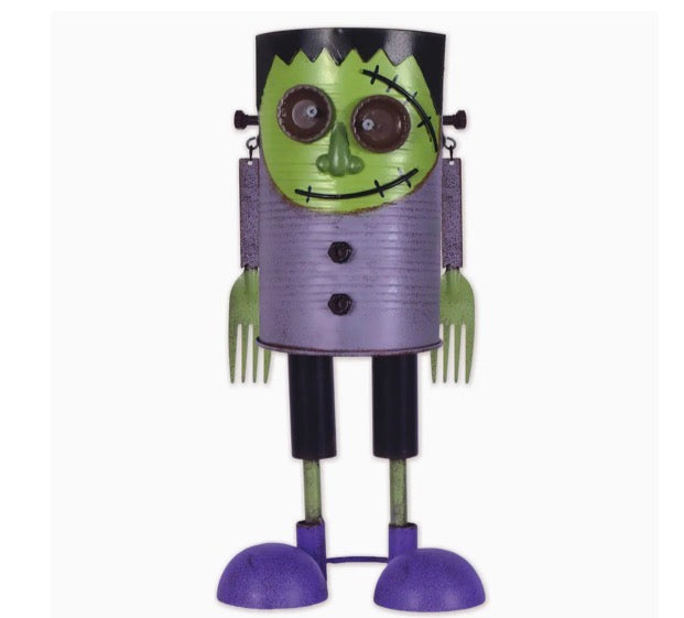 11” Metal Frankenstein Tin Can Tabletop Figure Rustic Decor Halloween
