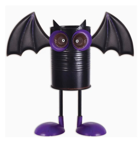 12” Metal Peepers The Bat Tin Can Tabletop Figure Rustic Decor Halloween