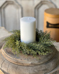 10” Wheat Candle Ring Moss Faux Greenery Rustic Fall Decor