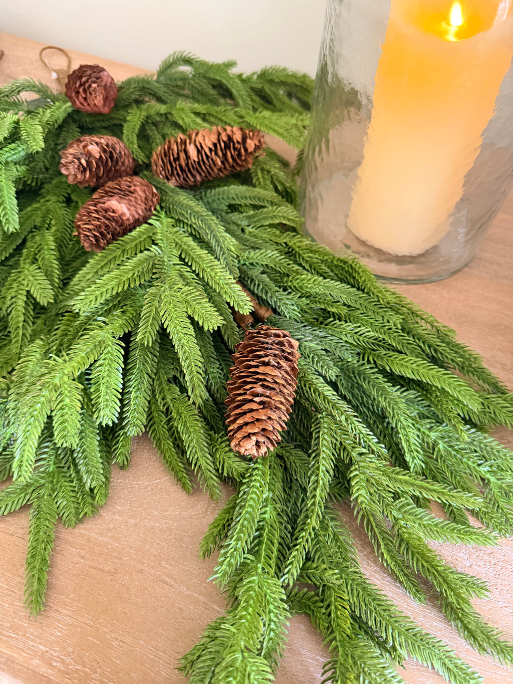 Norfolk Pine Swag 30” Real Touch Christmas Faux Greenery Decor