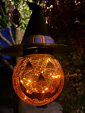 Solar Light Up Jack O Lantern Witch Hanging Lantern Halloween Outdoor