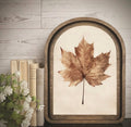 Autumn Maple Leaf Arch Framed Art 5 x 7 Fall Rustic Botanical Print Small