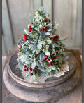 Frosted Berry 9” Tabletop Christmas Tree Greenery Decor Faux Mini