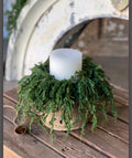 Emerald Falls Real Touch Candle Ring 12” Draping Cedar Holiday Home Decor
