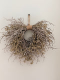 12”Mystic Thicket Champagne Glitter Hanging Wreath Elegant Christmas Decor Sparkle