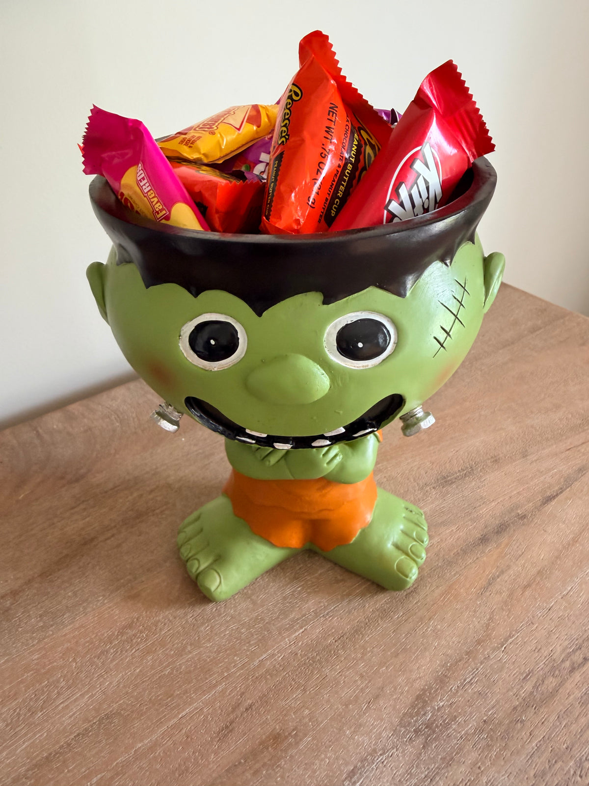 Frankenstein Candy Bowl 8” Tall Halloween Decor Statue Figure Spooky Cute