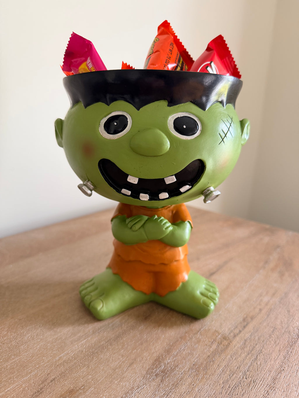 Frankenstein Candy Bowl 8” Tall Halloween Decor Statue Figure Spooky Cute