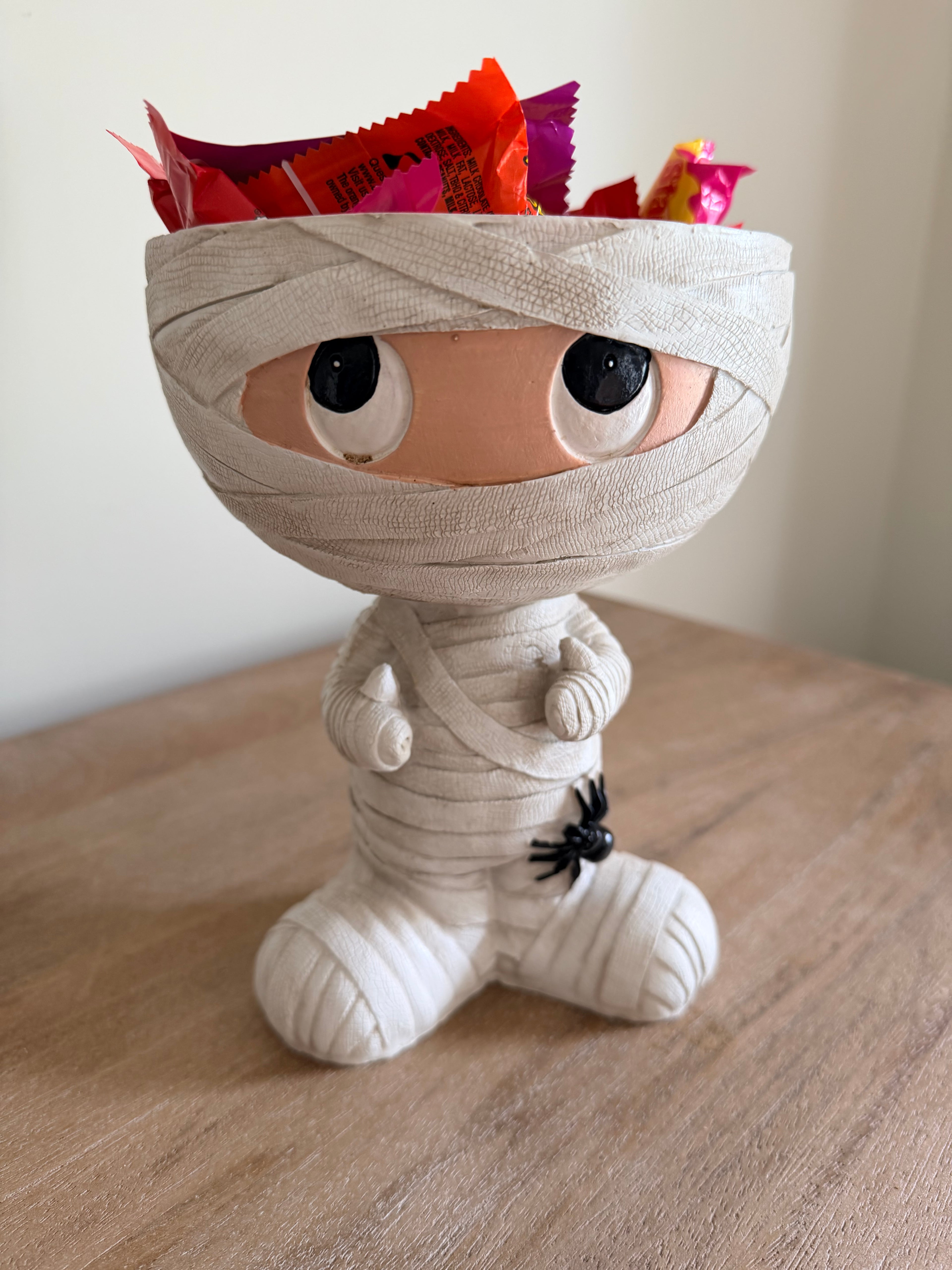 Mummy Candy Bowl 8” Tall Halloween Decor Statue Figure