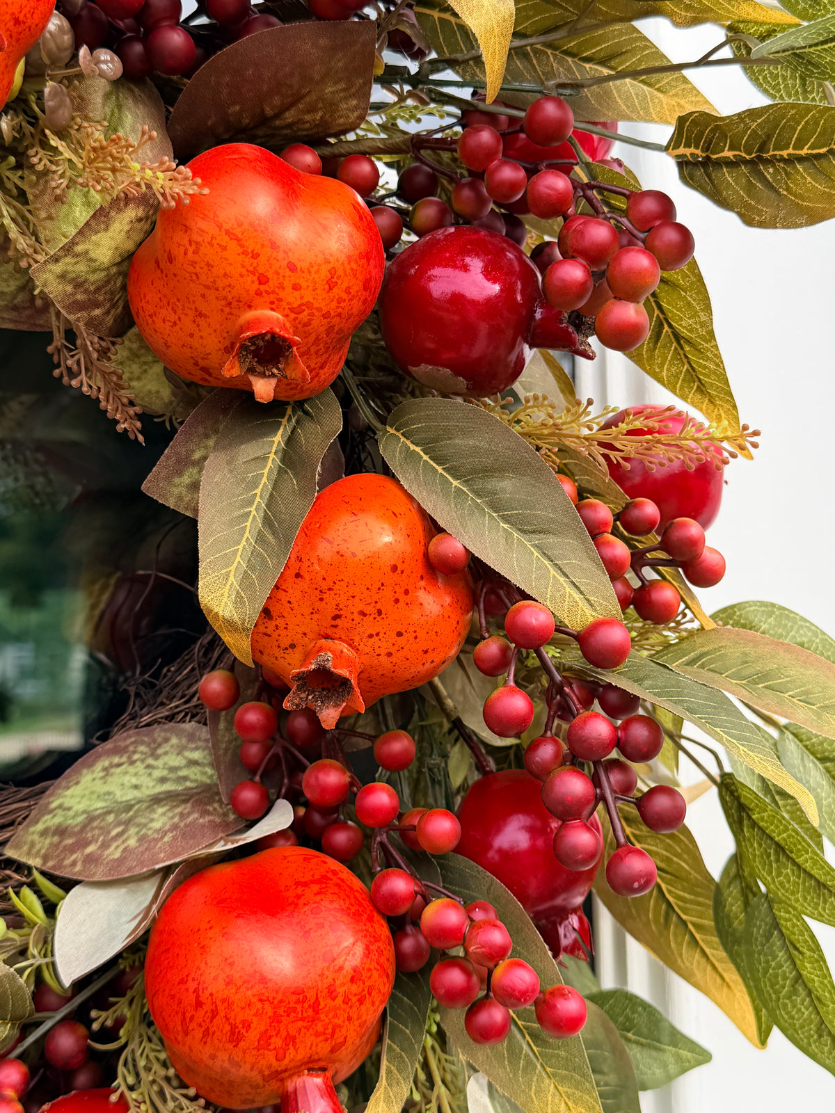Pomegranate Faux Fruit and Berry 30” Wreath Fall Harvest Autumn Door Decor