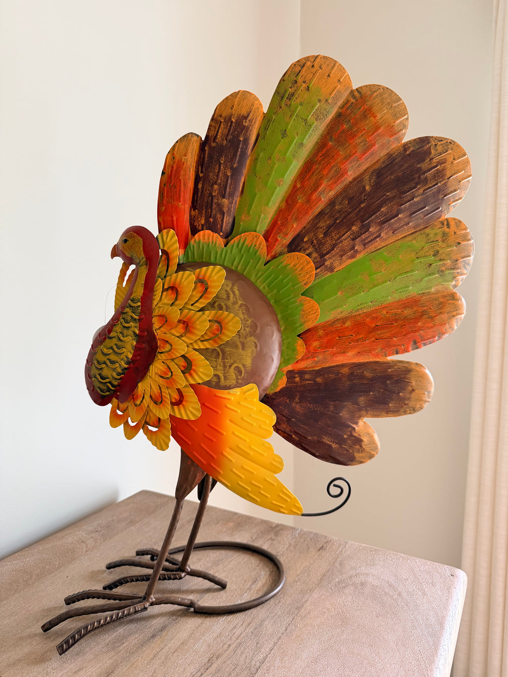 Metal Standing Turkey Tabletop Decor Thanksgiving Fall Centerpiece