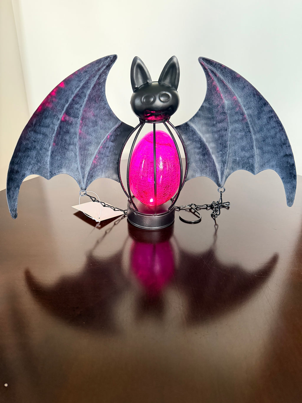 Solar Light Up Bat Lantern Hanging Halloween Yard Decoration