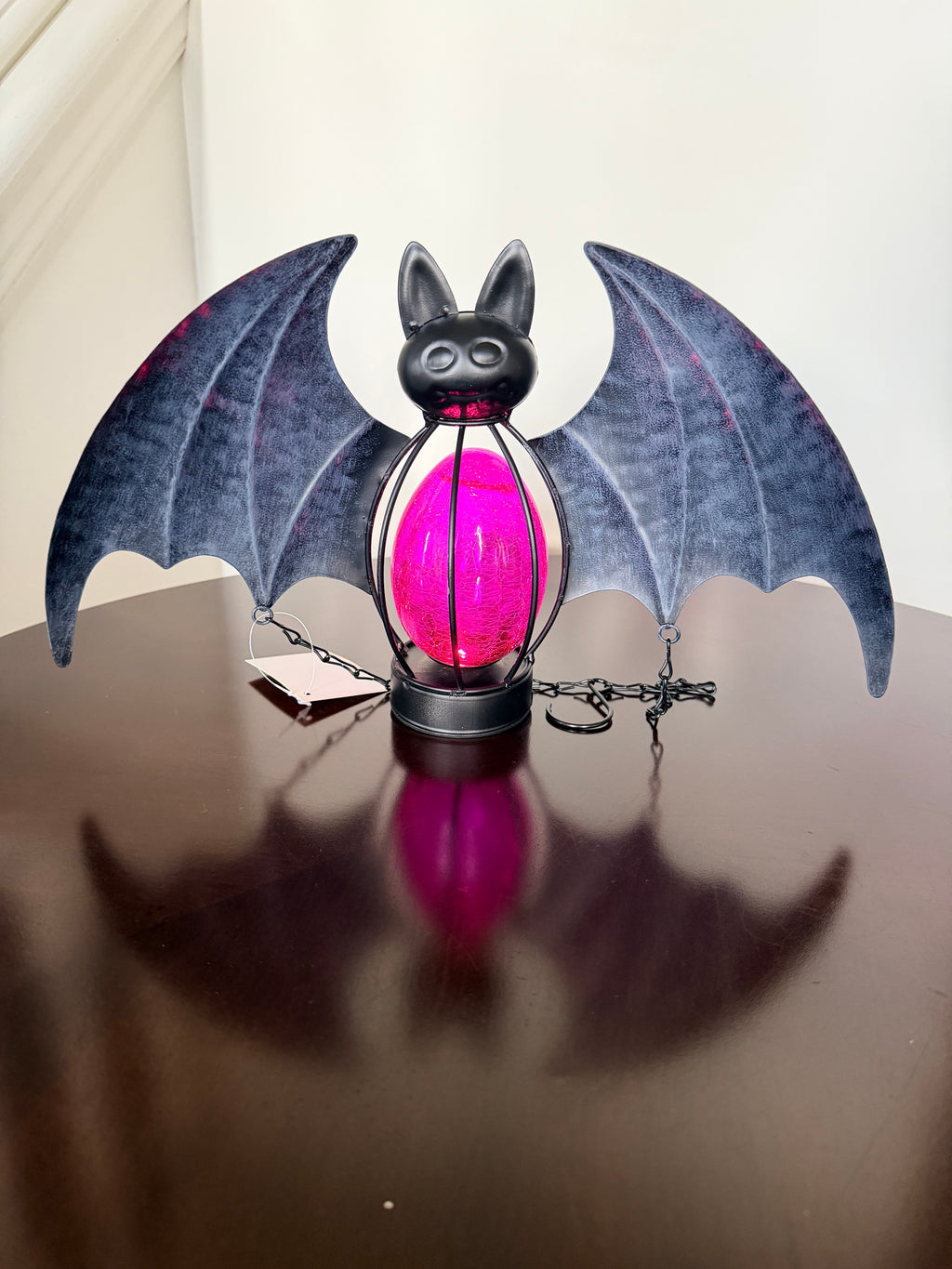 Solar Light Up Bat Lantern Hanging Halloween Yard Decoration