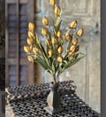 23” Yellow Beacon Bush Faux Lantern Bud Stem Fall Autumn Farmhouse Floral Spray