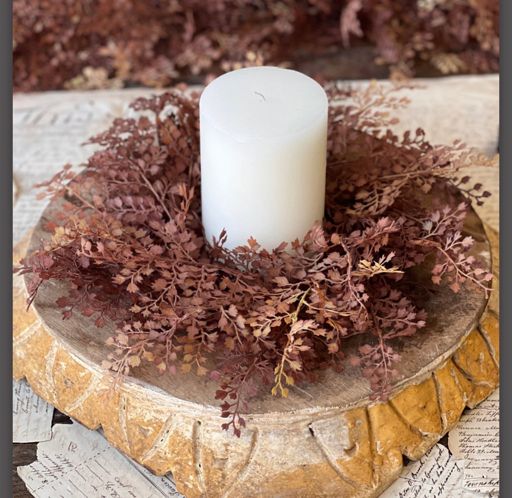 Ombré Tattersall Leaves 16” Candle Ring Fall Autumn Home Decor