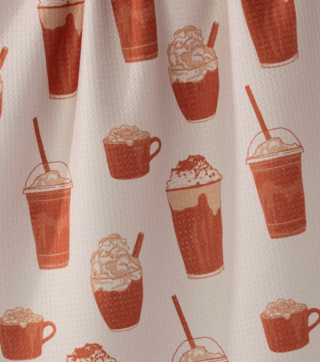 Geometry Kitchen Tea Towel Spice Season Autumn Fall Latte
