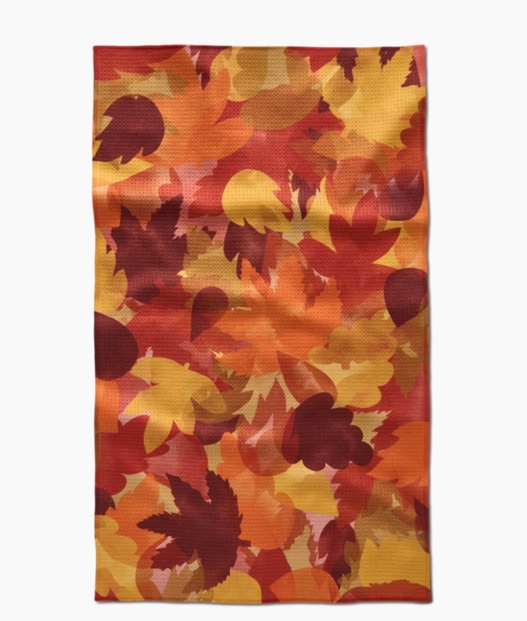 Geometry Kitchen Tea Towel Watercolor Fallen Leaves Autumn Fall Foliage Absorbent