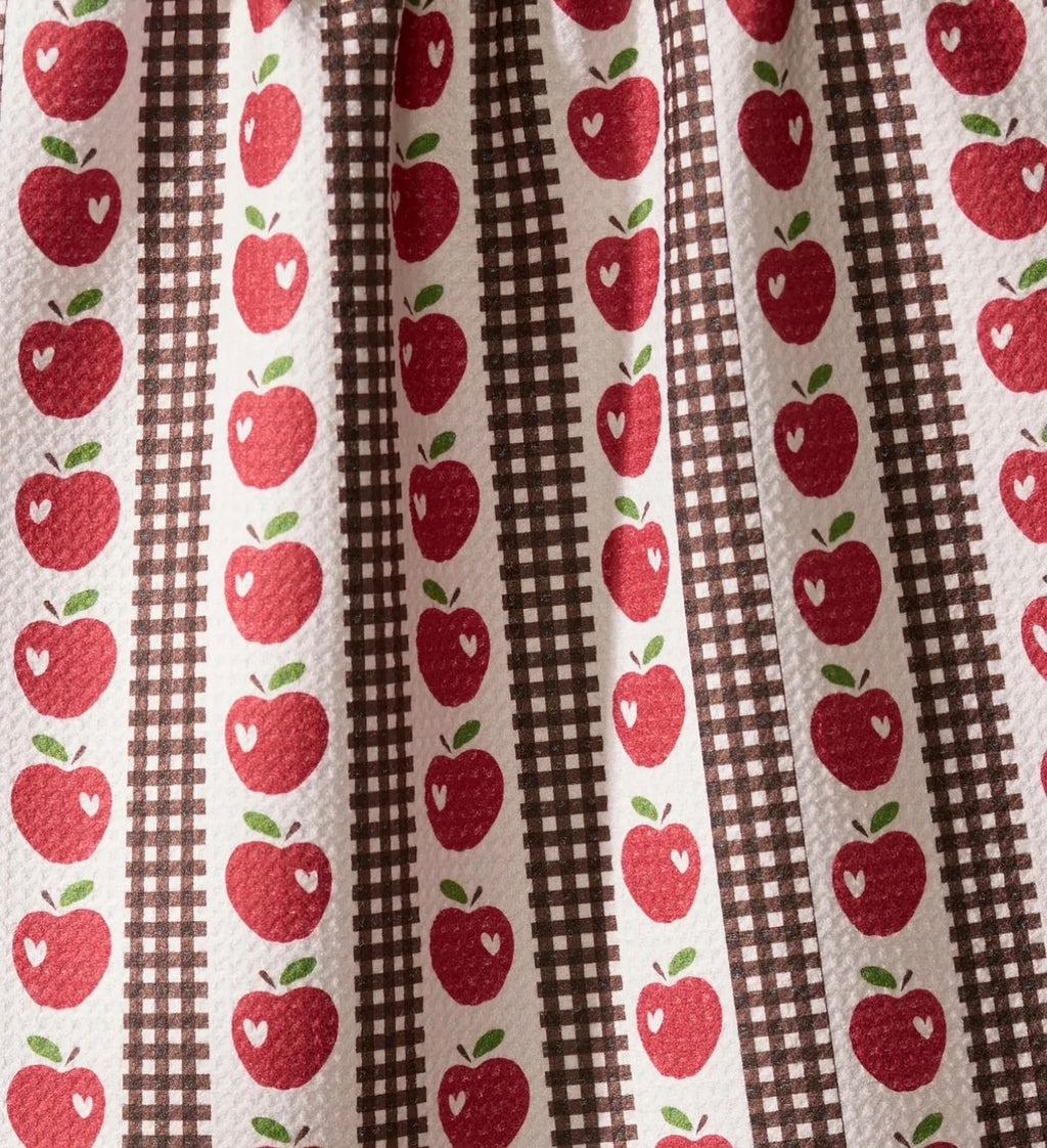 Geometry Kitchen Tea Towel Apple Picking Day Autumn Harvest Fall Absorbent