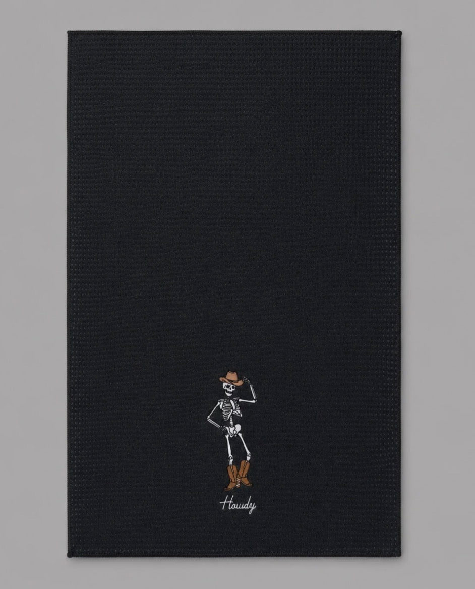 Geometry Kitchen Tea Towel Skeleton Howdy Cassondra Western Halloween Absorbent
