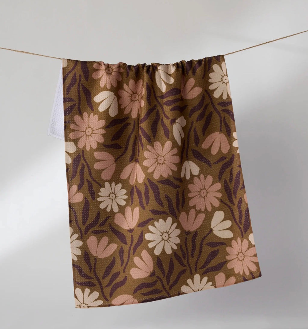 Geometry Kitchen Tea Towel Sweet Meadowlane Fall Autumn Floral Absorbent