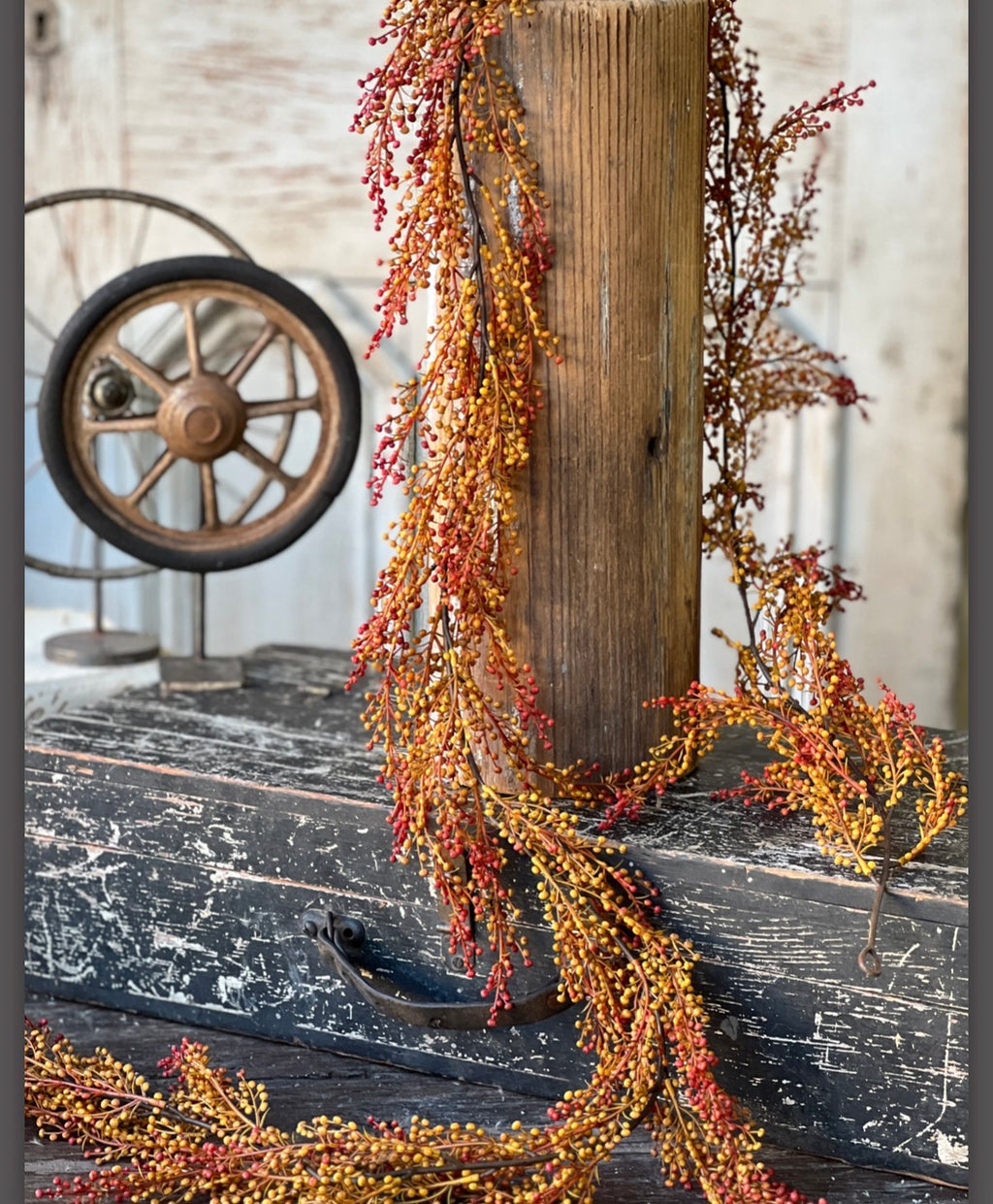Torchlight Berries 6’ Fall Garland Autumn Primitive Farmhouse Home Decor