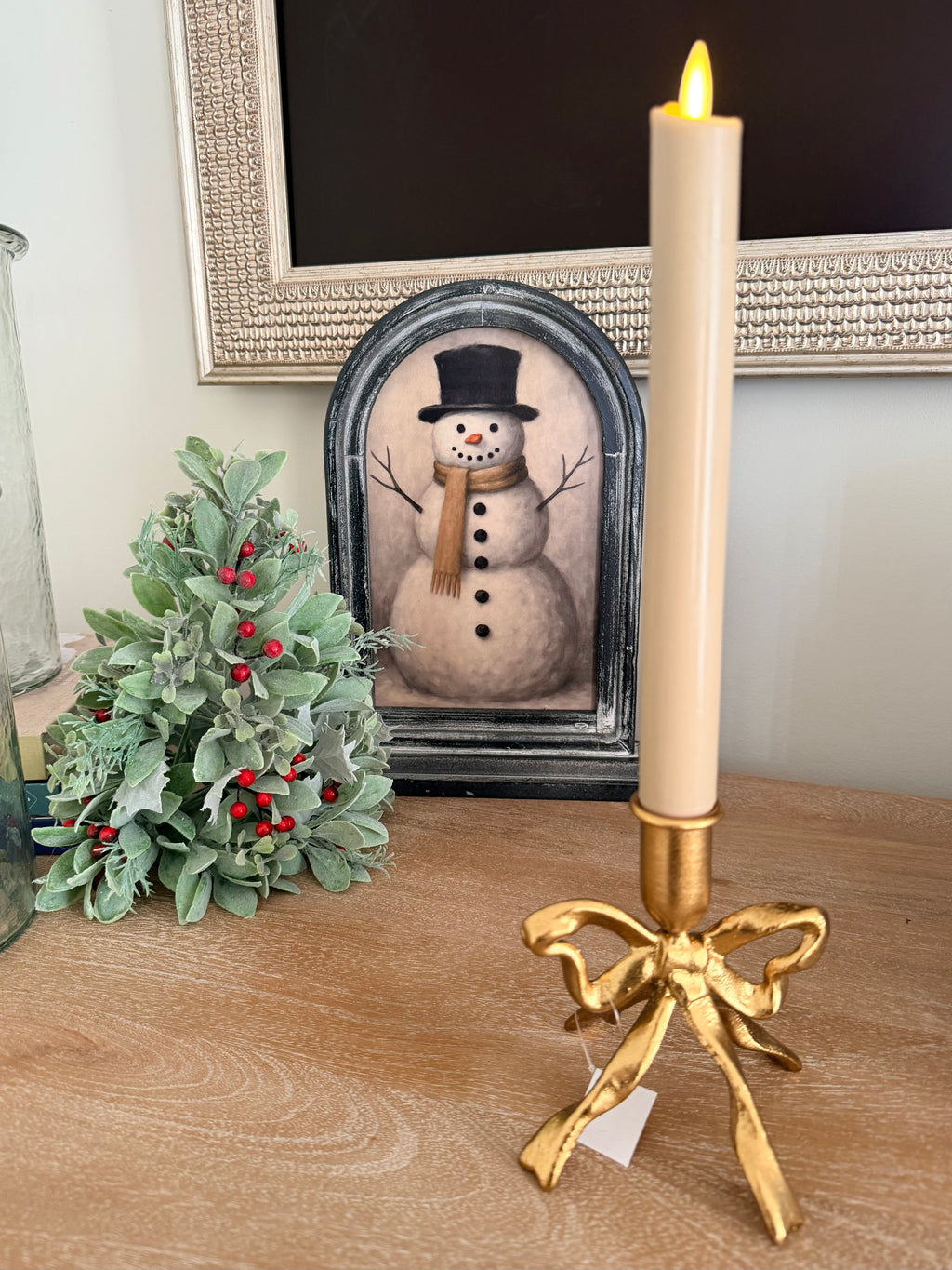 Gilded Bow Taper 5” Candle Holder Gold Knot Candlestick Home Decor