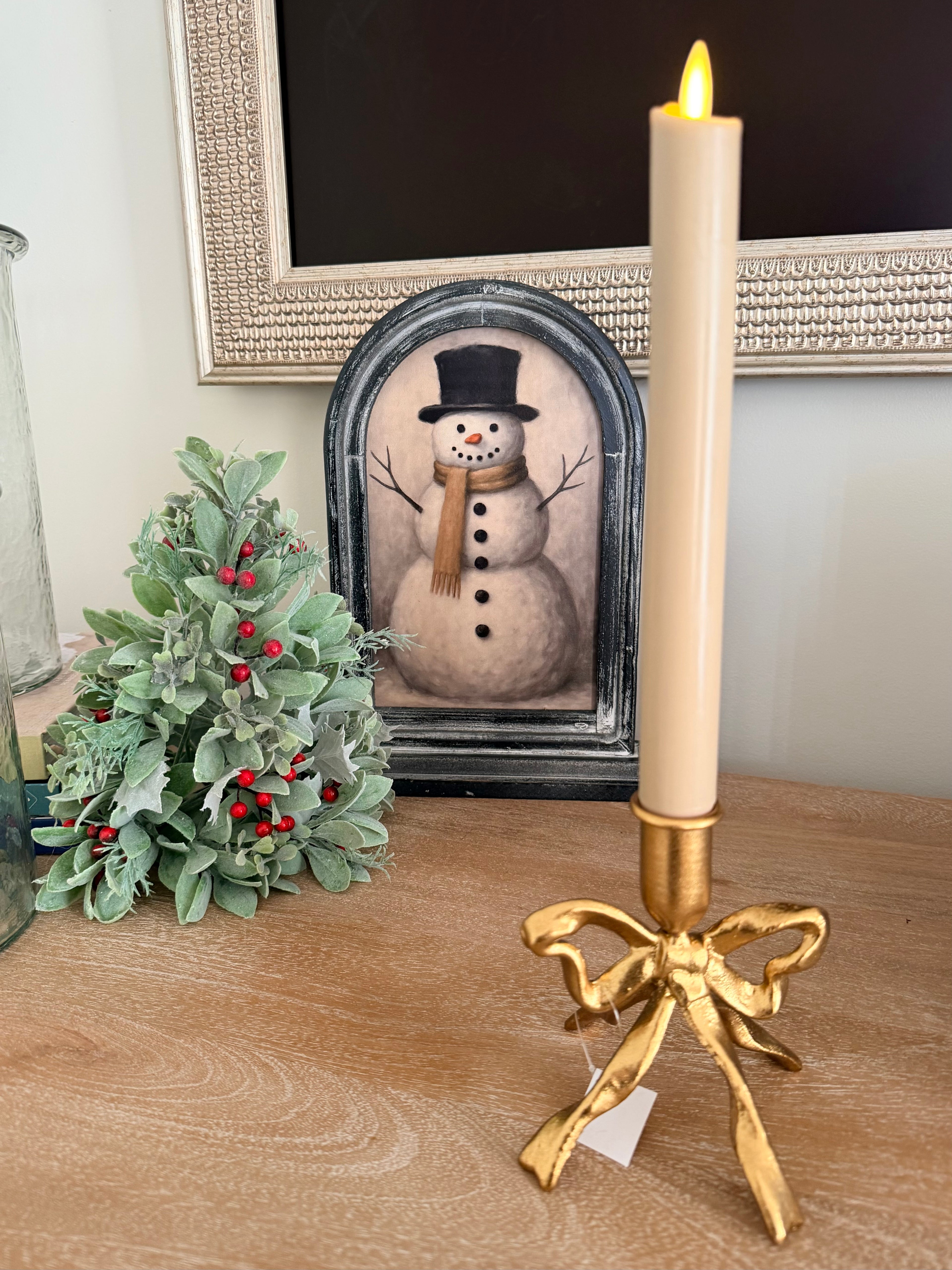Gilded Bow Taper 5” Candle Holder Gold Knot Candlestick Home Decor